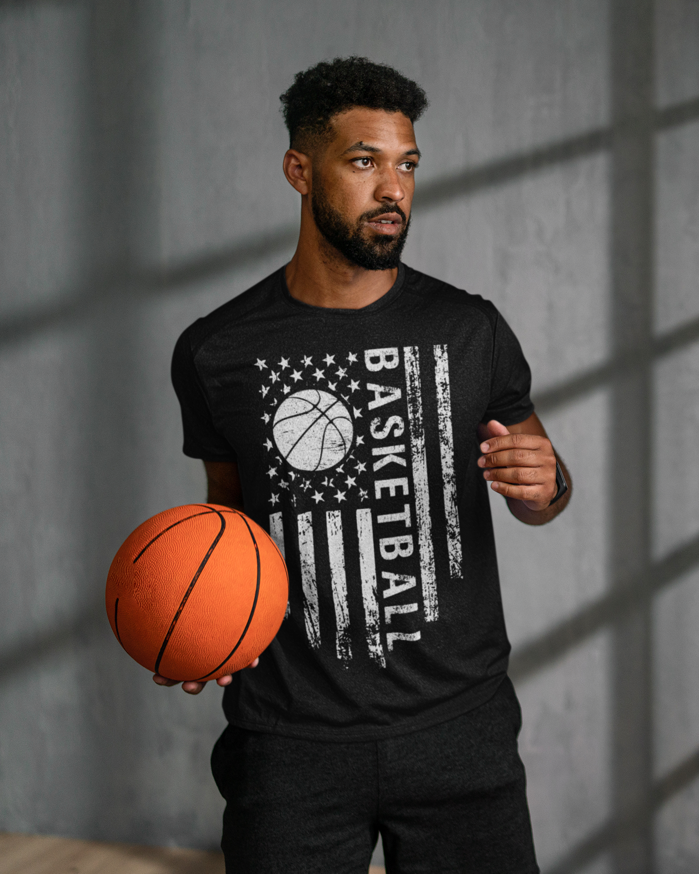 American Flag Basketball Tee